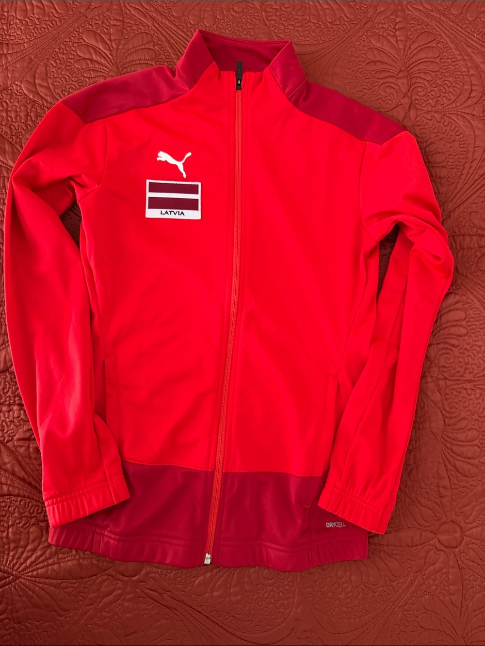 Puma Red Full-Zip Latvia Track Jacket